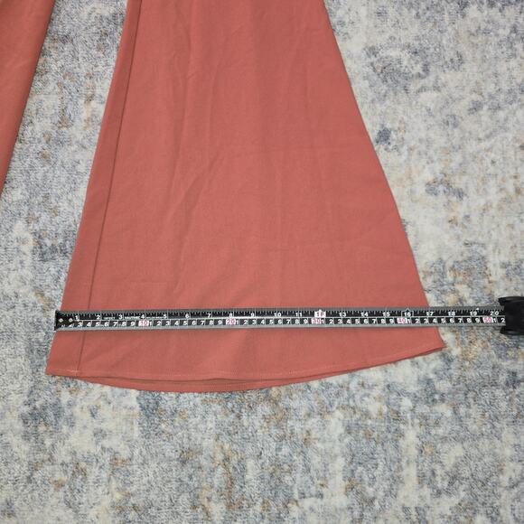 Fashion Nova Pants Womens Large Pink Ponte Flare Bell Bottom Lined Hook Eye - Picture 4 of 12